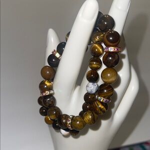 Elegant Brown tiger eye stone Beaded Bracelet